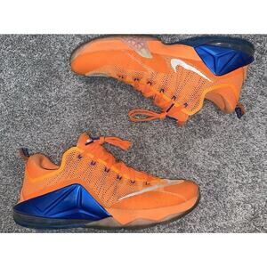 Nike LeBron 12 Low Cavs JAMES NBA BASKETBALL SHOES ORANGE BLUE RARE 11.5 (SRA)